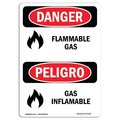 Signmission Safety Sign, OSHA Danger, 14" Height, Flammable Gas Bilingual Spanish OS-DS-D-1014-VS-1233